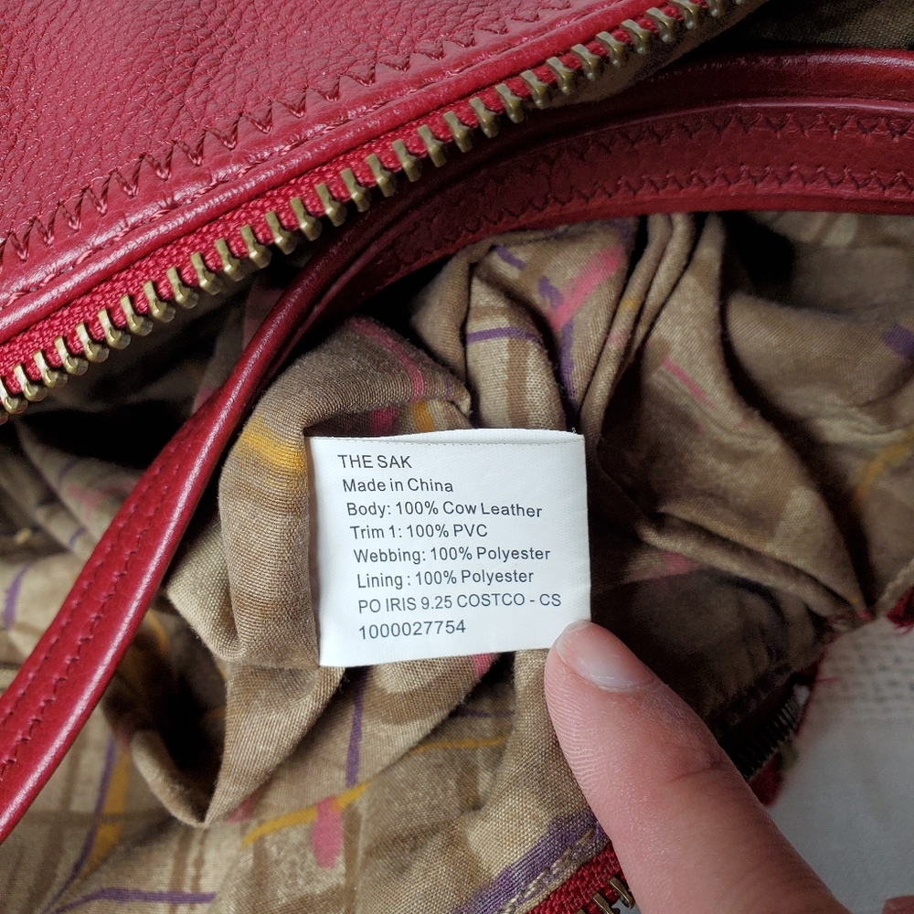 The Sak Red Pebble Leather Crossbody Shoulder Bag - Picture 10 of 12